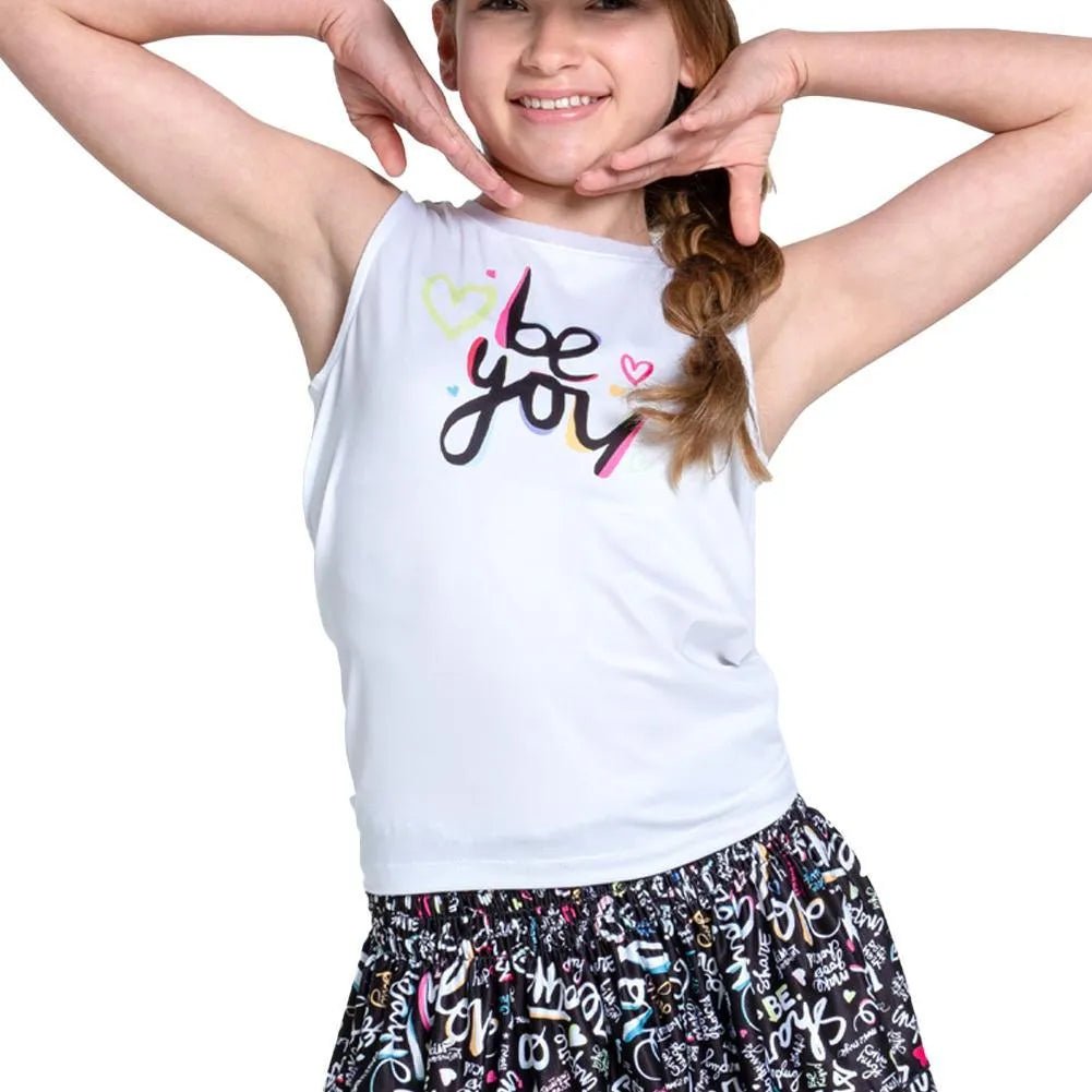Girls' Love Letter Tie Back Tennis Tank WhiteTienda Tennis