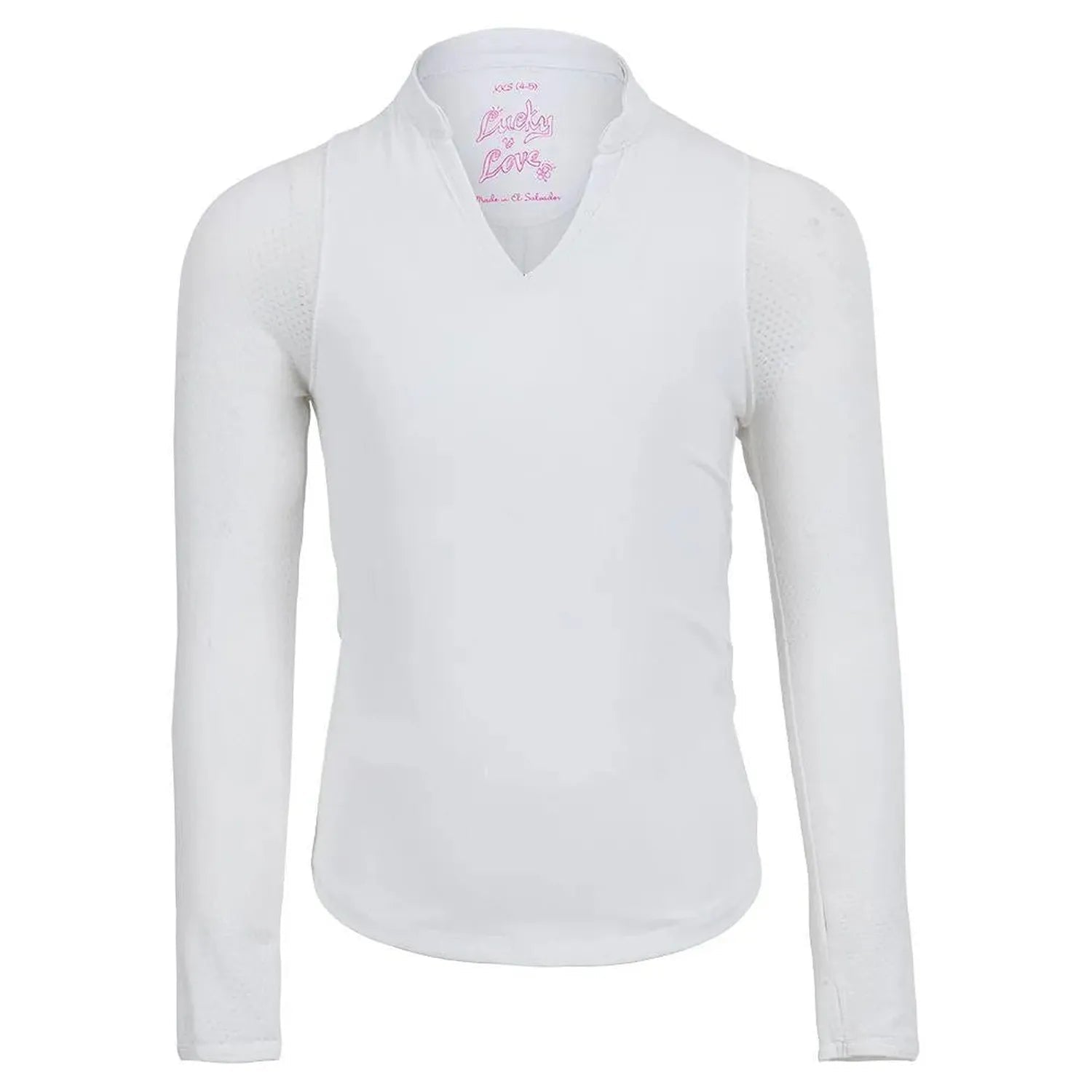 Girls' Mandarin Collar Long Sleeve Tennis Top WhiteTienda Tennis
