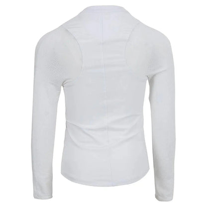 Girls' Mandarin Collar Long Sleeve Tennis Top WhiteTienda Tennis