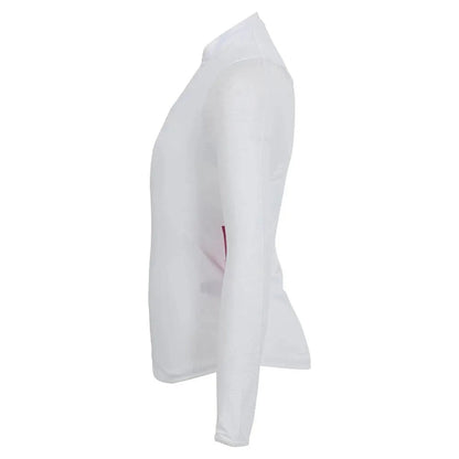 Girls' Mandarin Collar Long Sleeve Tennis Top WhiteTienda Tennis