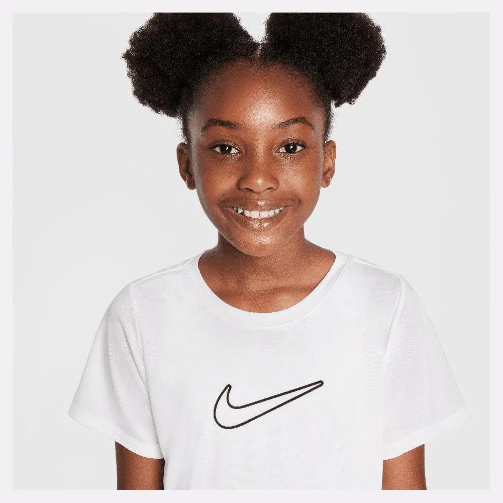Girls' One Dri - Fit Short Sleeve Tennis Top White and BlackTienda Tennis
