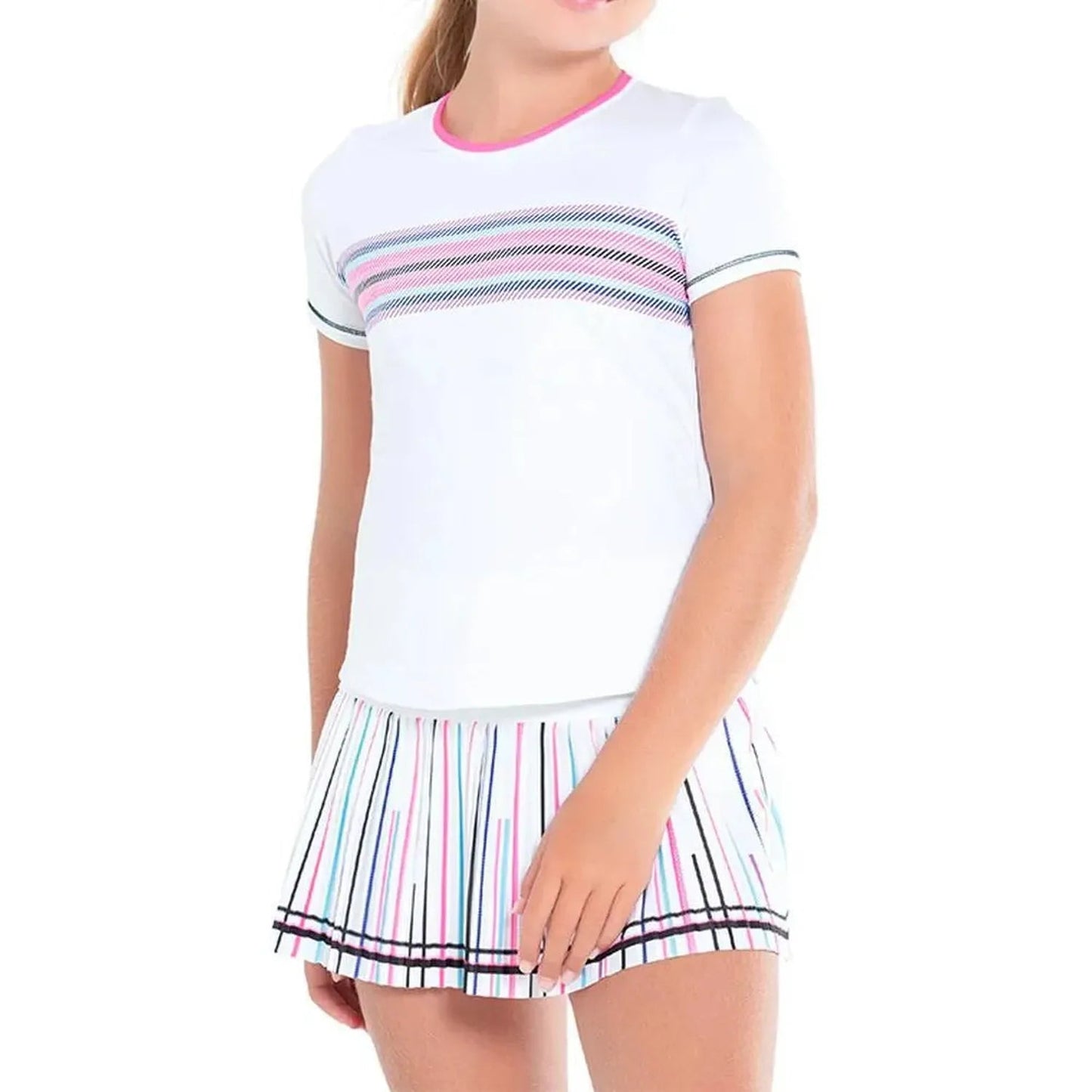 Girl's Prep In My Step Tennis Short Sleeve WhiteTienda Tennis