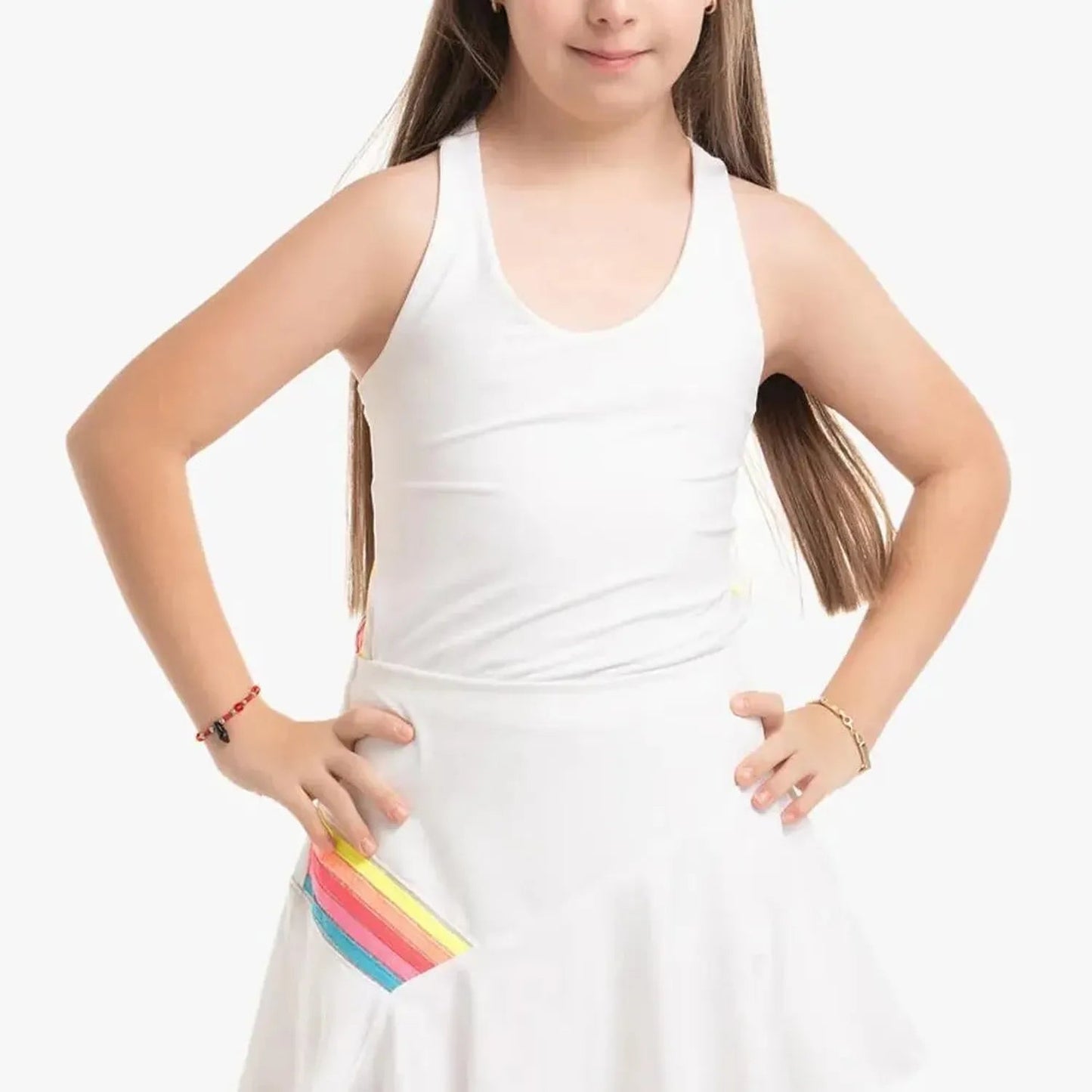 Girl's Prisma Stripe Tennis Tank RainbowTienda Tennis