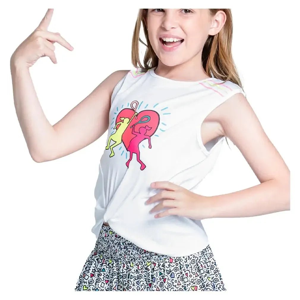 Girls' Retro Doodles Tennis Tank MulticolorTienda Tennis