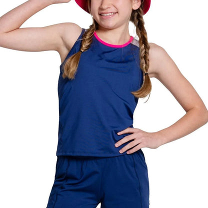 Girls' Shimmer Tennis Tank BlueberryTienda Tennis