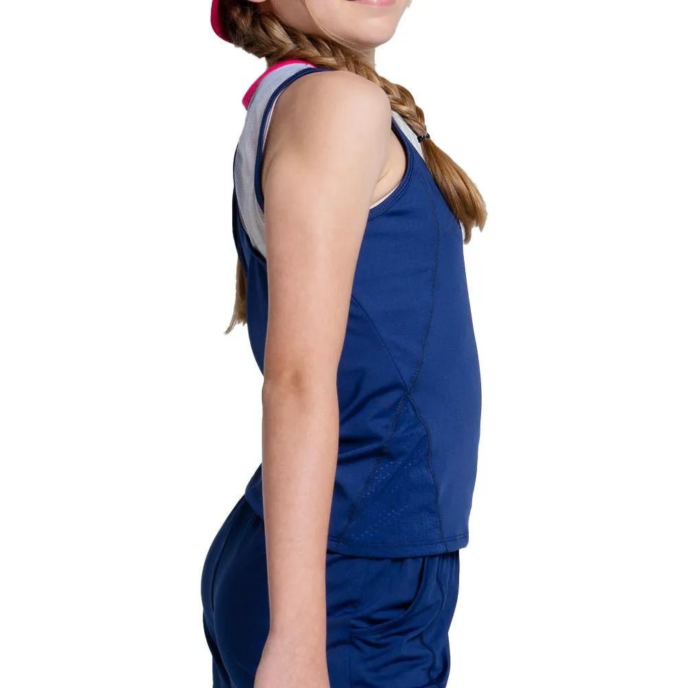 Girls' Shimmer Tennis Tank BlueberryTienda Tennis