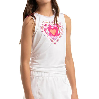 Girl's Shock N' Love Tie Back Tennis Tank WhiteTienda Tennis