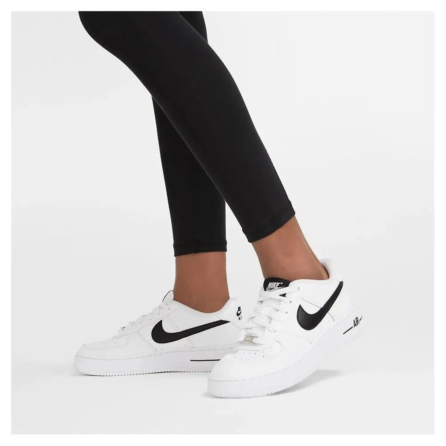 Girls' Sportswear Favorites High - Waisted Leggings Black and WhiteTienda Tennis