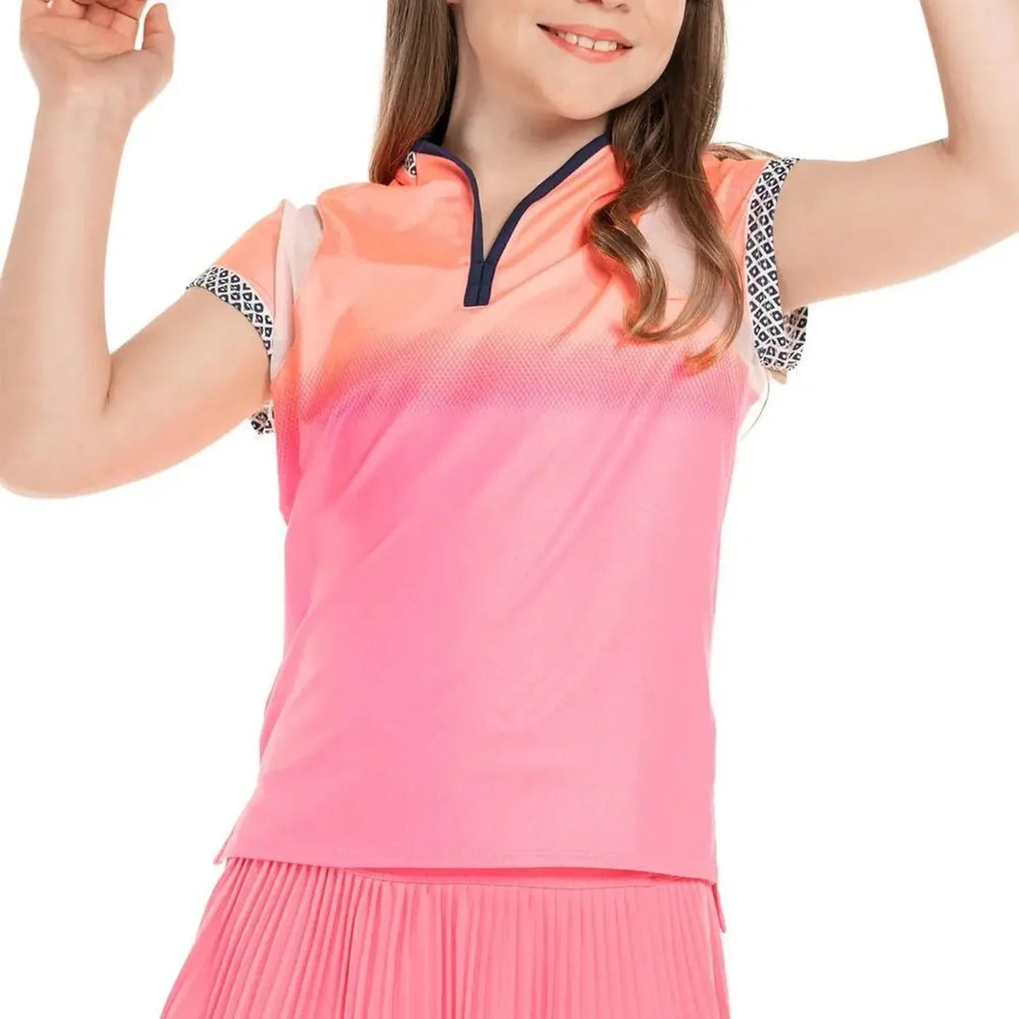 Girls' Summer Glow Short Sleeve Tennis Top PinkTienda Tennis