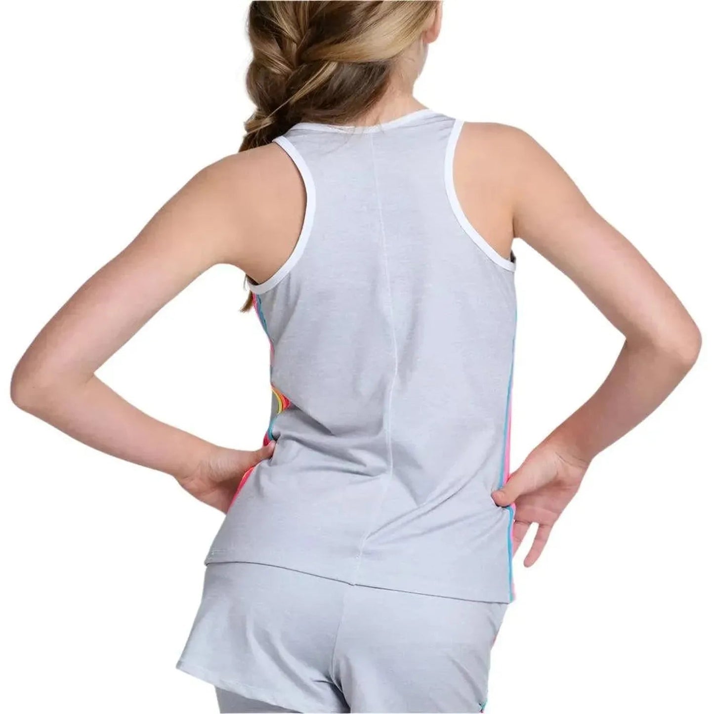 Girls'Heather Prisma Stripe Tank GrayTienda Tennis