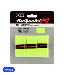 Overgrips Bullpadel GB1705 Thin/Absorvent Amarillo Fluor (Pack x3)