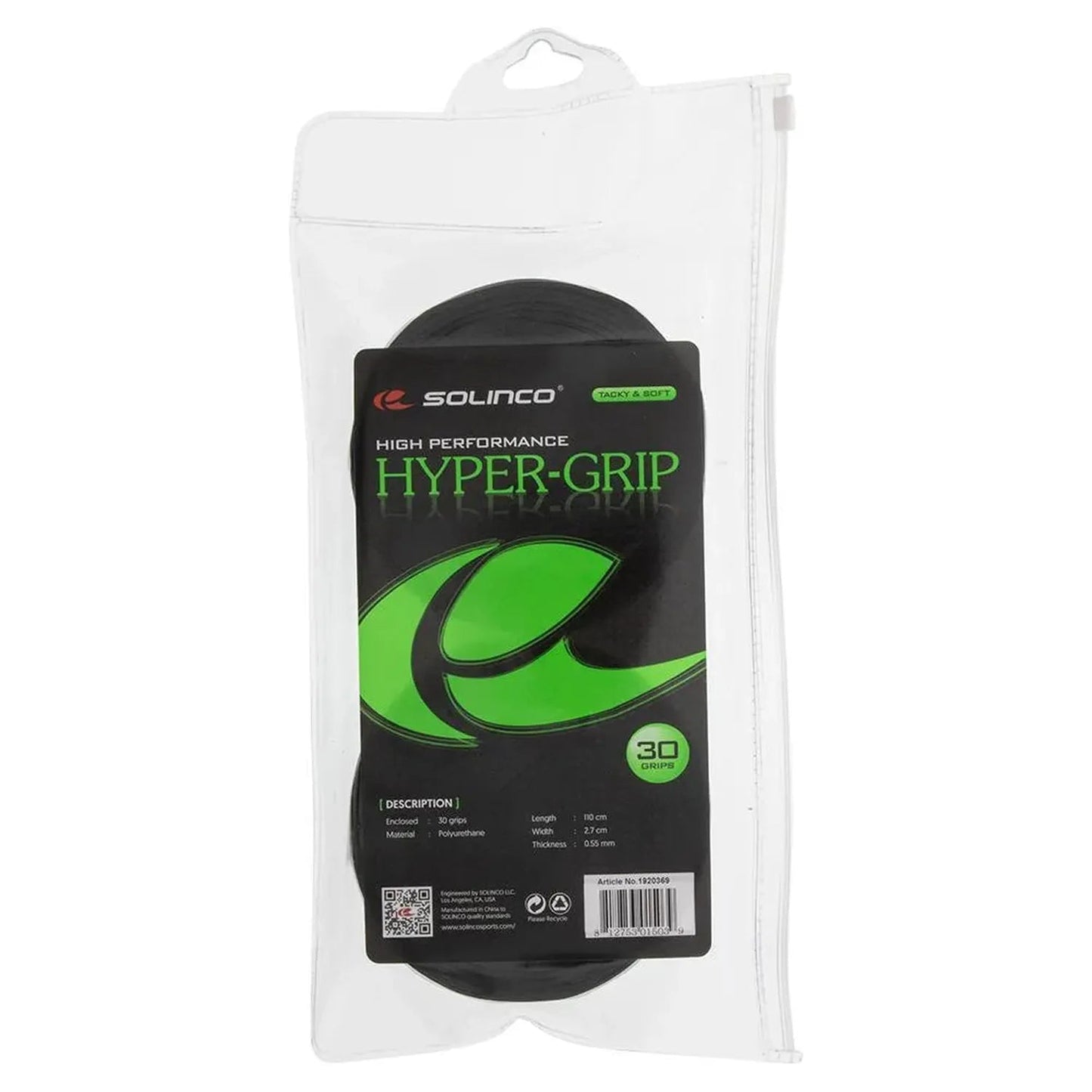 Hyper Extra Tacky Tennis Over Grip Black 30 PackTienda Tennis