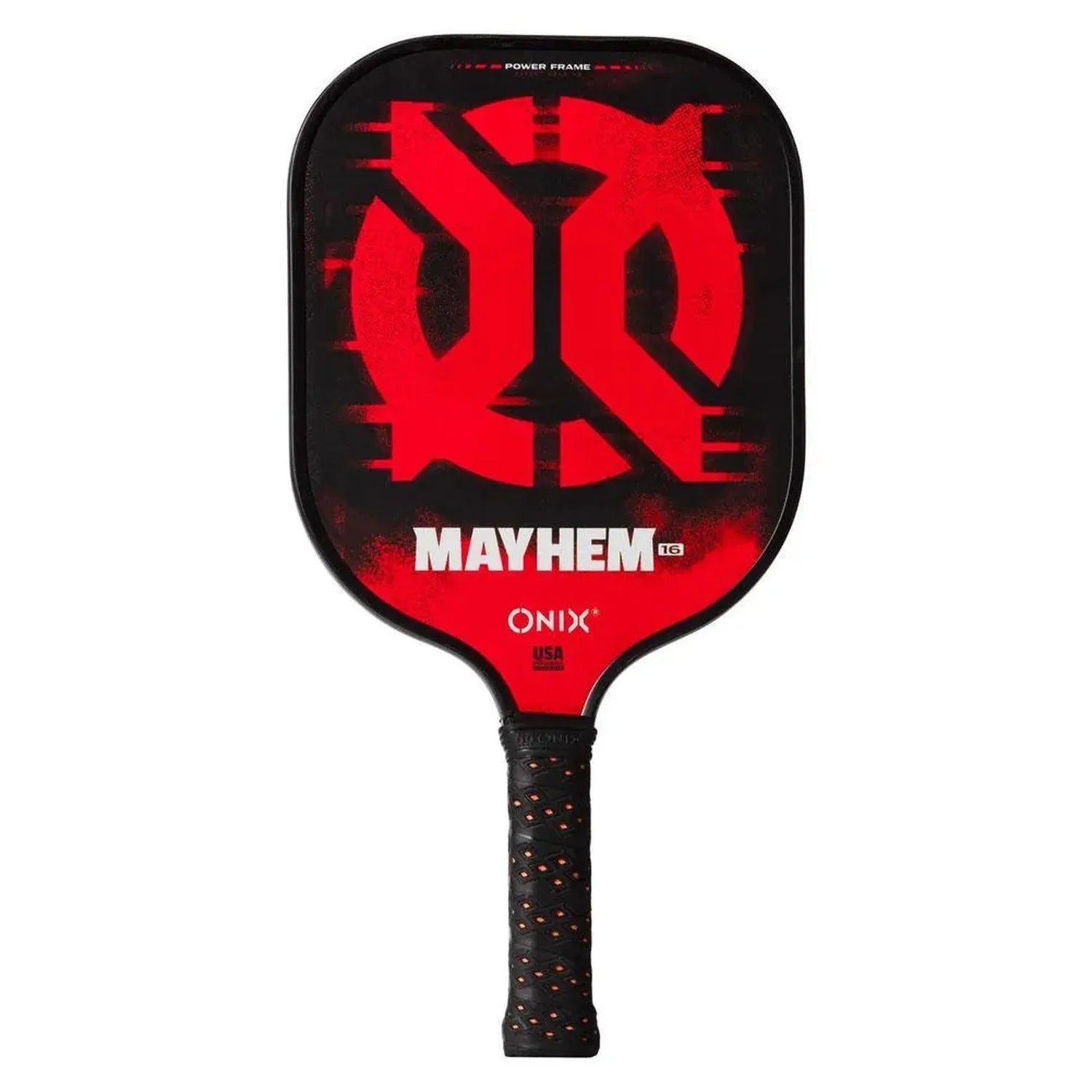 Mayhem 16 Composite Pickleball Paddle Orange and BlackTienda Tennis