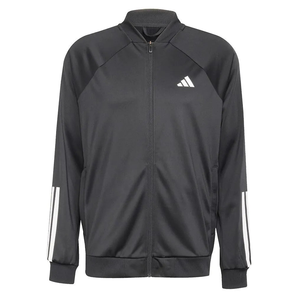 Men's 3 Stripe Knit Tennis Jacket BlackTienda Tennis
