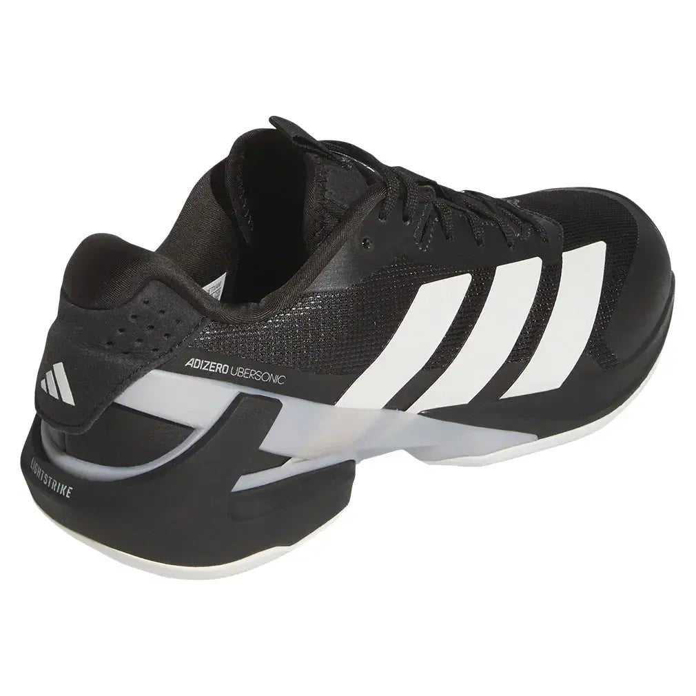 Men's Adizero Ubersonic 5 Tennis Shoes Core Black and Silver MetallicTienda Tennis