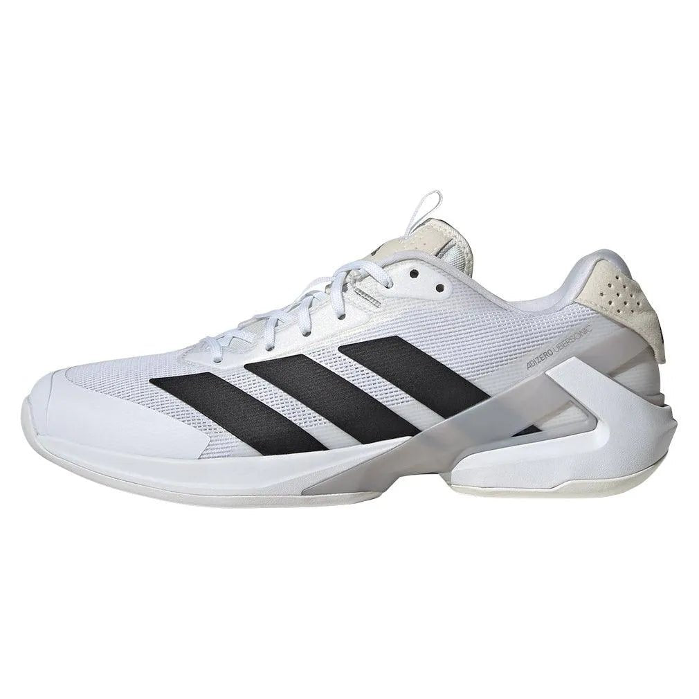 Men's Adizero Ubersonic 5 Tennis Shoes White and Core BlackTienda Tennis