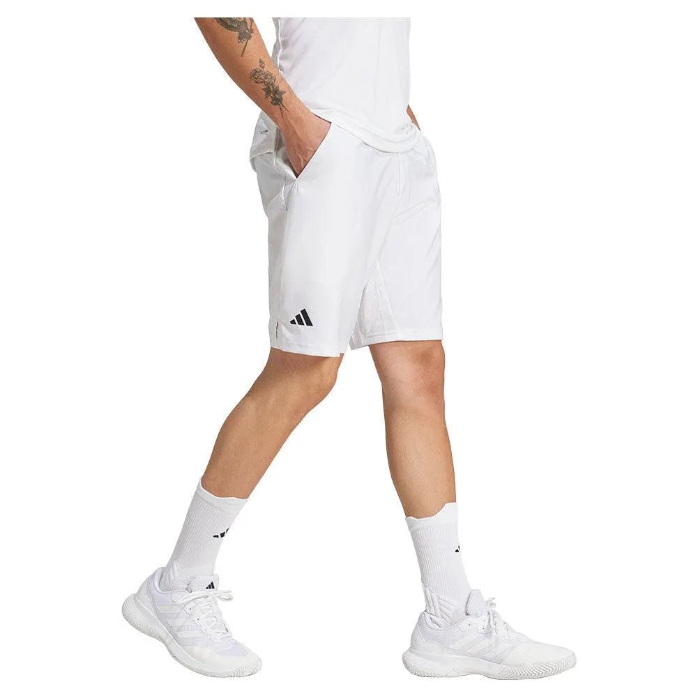 Men's Club 3 Stripe 7 inch Tennis Short WhiteTienda Tennis