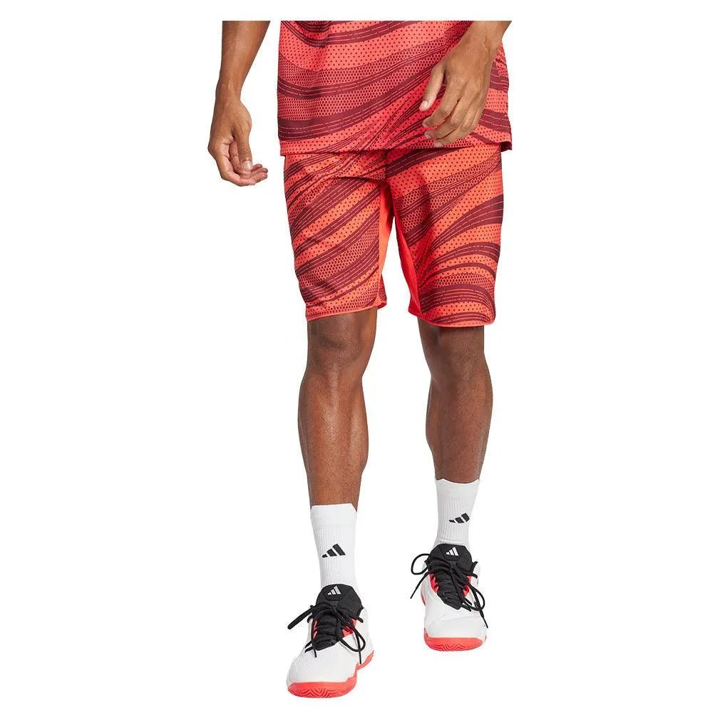 Men's Club Graphic 7 inch Tennis Short Semi Lucid Red and Shadow RedTienda Tennis