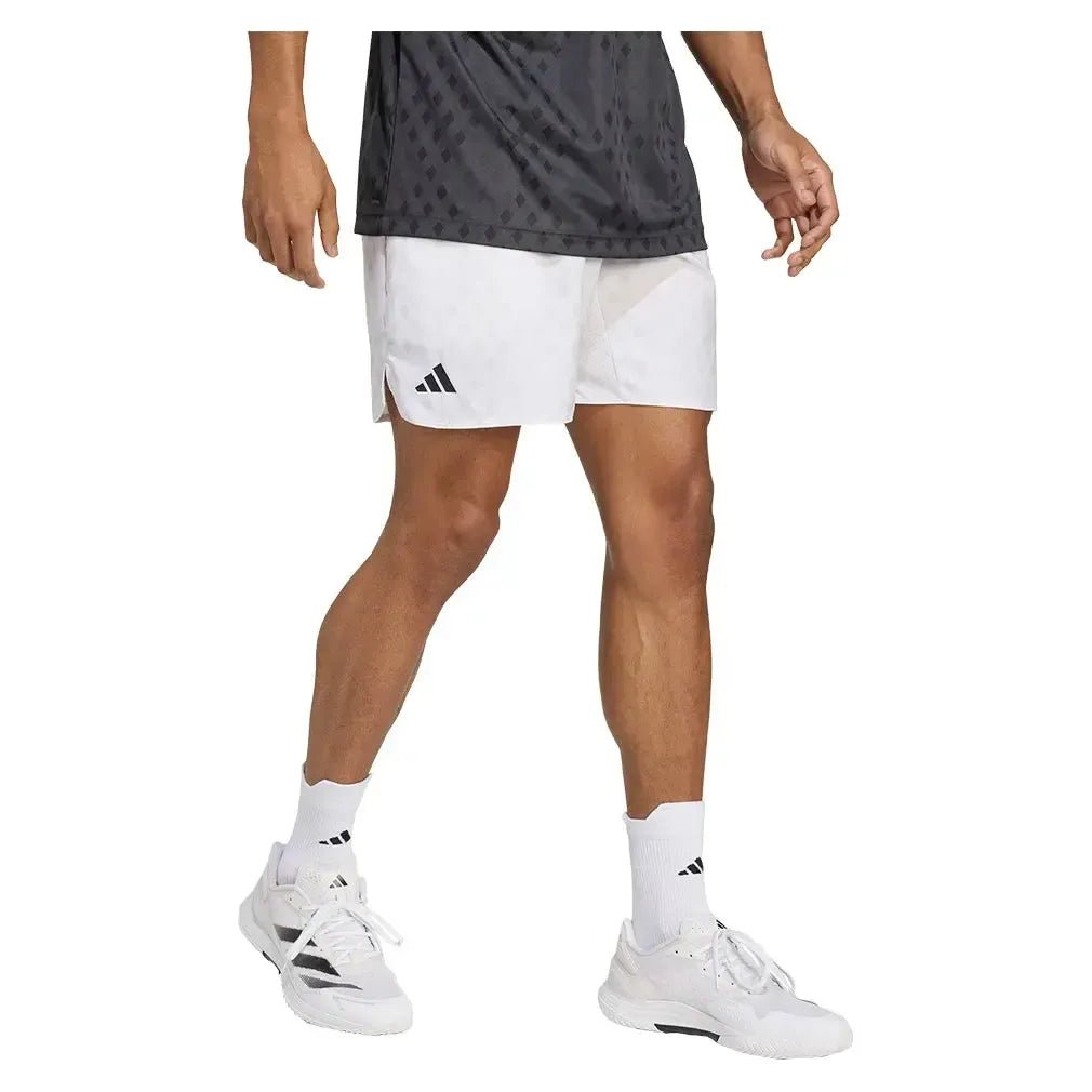 Men's Club Graphic 7 Inch Tennis Short White and Dash GreyTienda Tennis