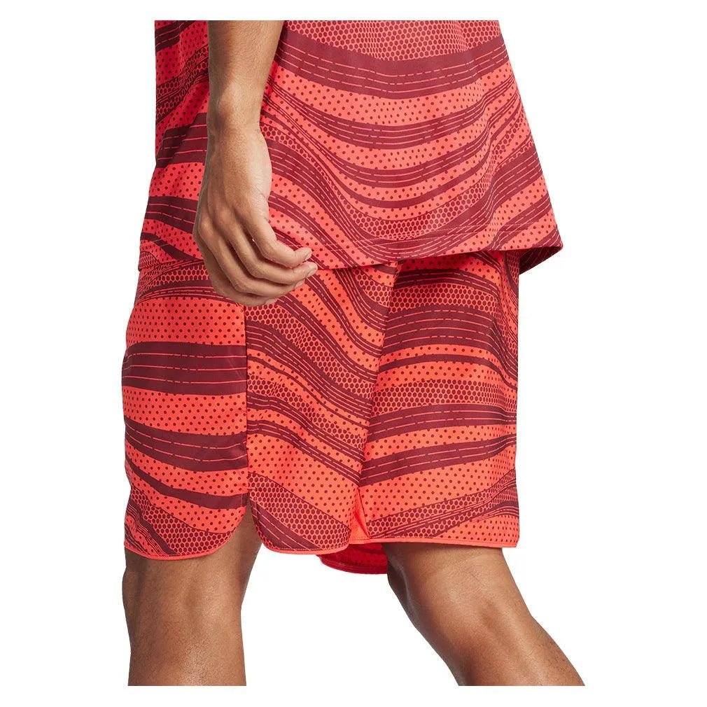 Men's Club Graphic 9 Inch Tennis Short Semi Lucid Red and Shadow RedTienda Tennis