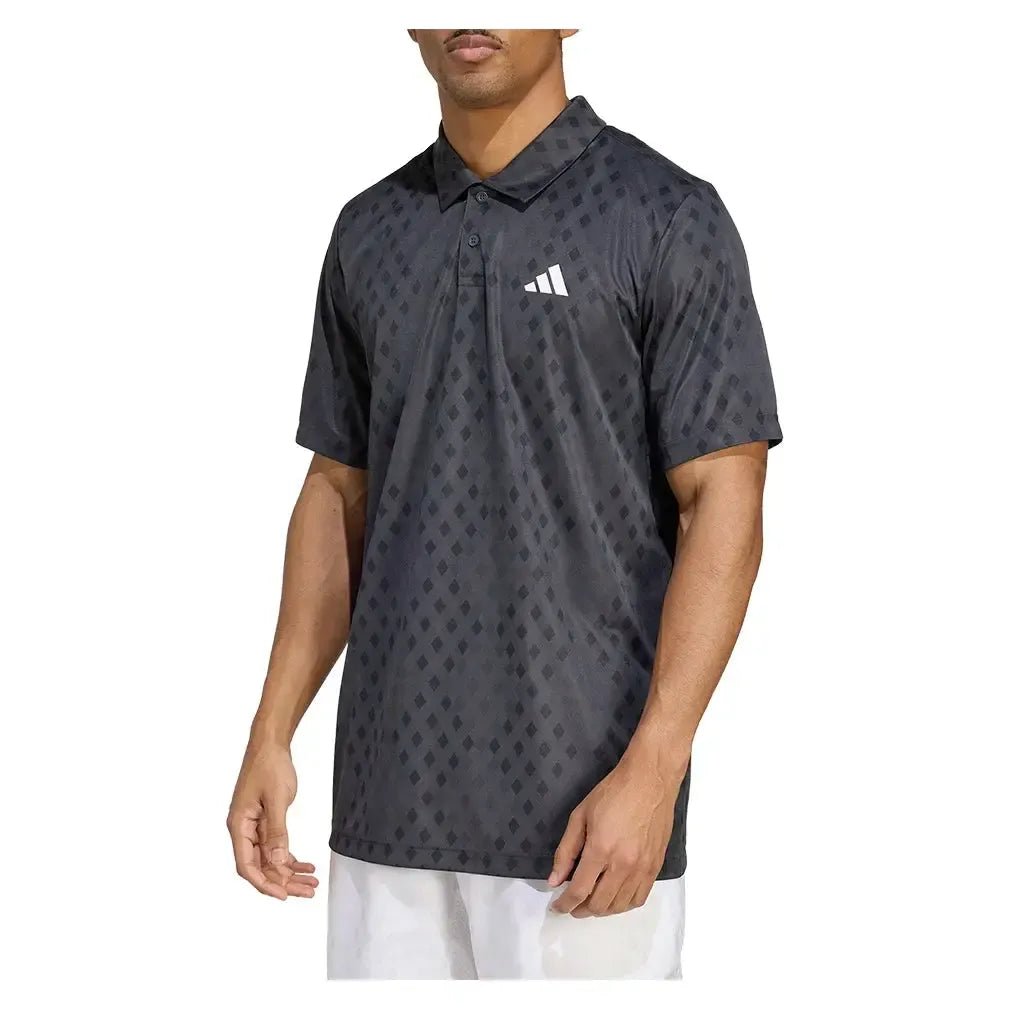 Men's Club Graphic Tennis Polo Carbon and BlackTienda Tennis