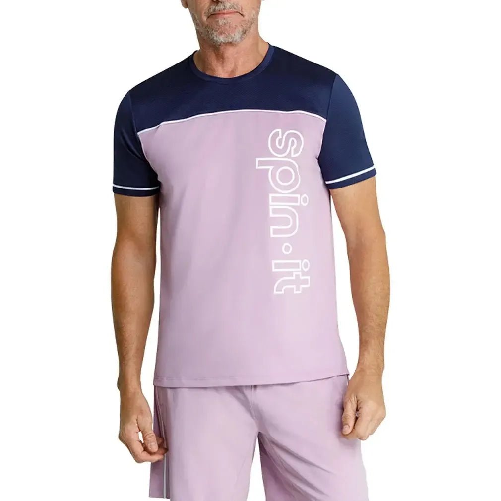 Men's Lionel Short Sleeve Pickleball Tee Lavender Mist and ChalkTienda Tennis