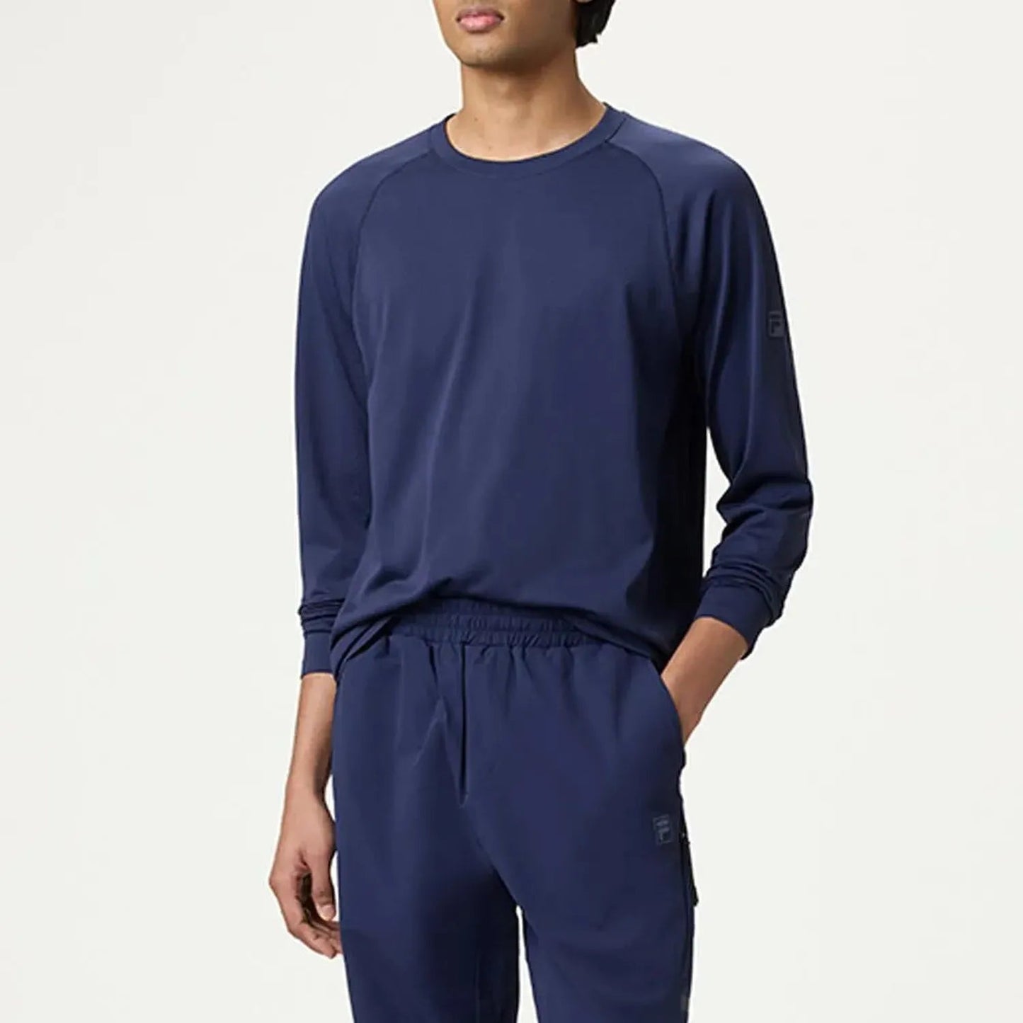 Mens Lucky Ace Seamless Long Sleeve Tennis Top FILA NavyTienda Tennis