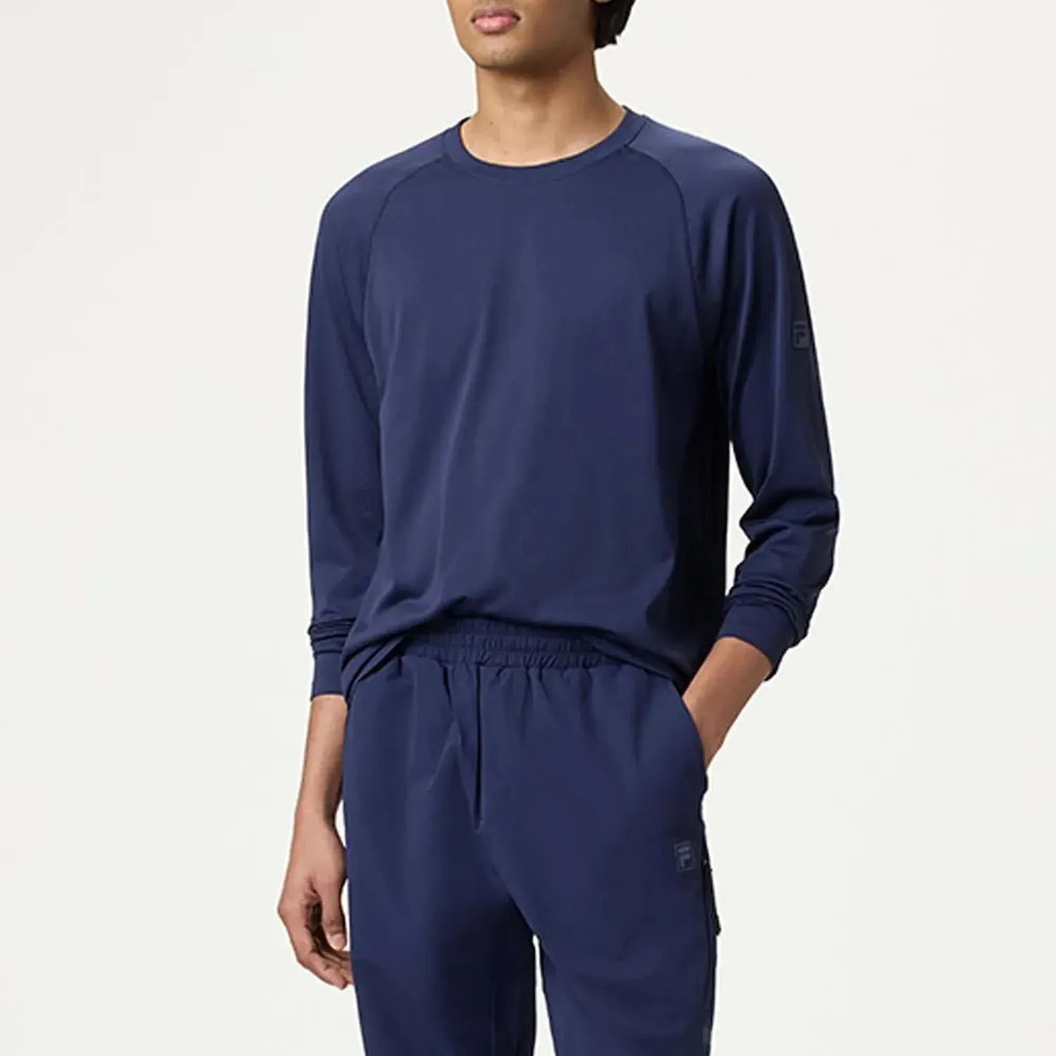 Mens Lucky Ace Seamless Long Sleeve Tennis Top FILA NavyTienda Tennis