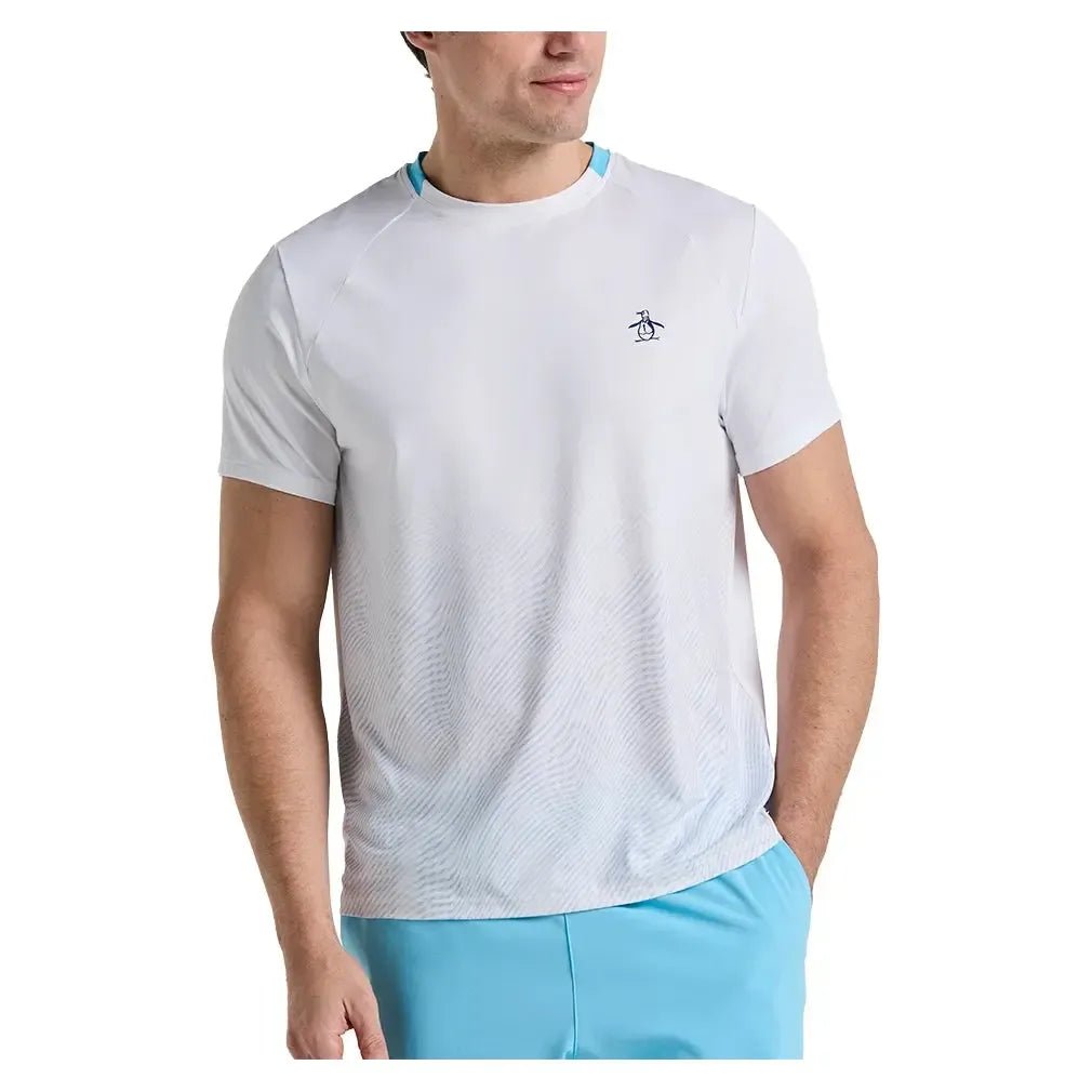 Men's Performance Ombre Block Tennis Crew Bright WhiteTienda Tennis