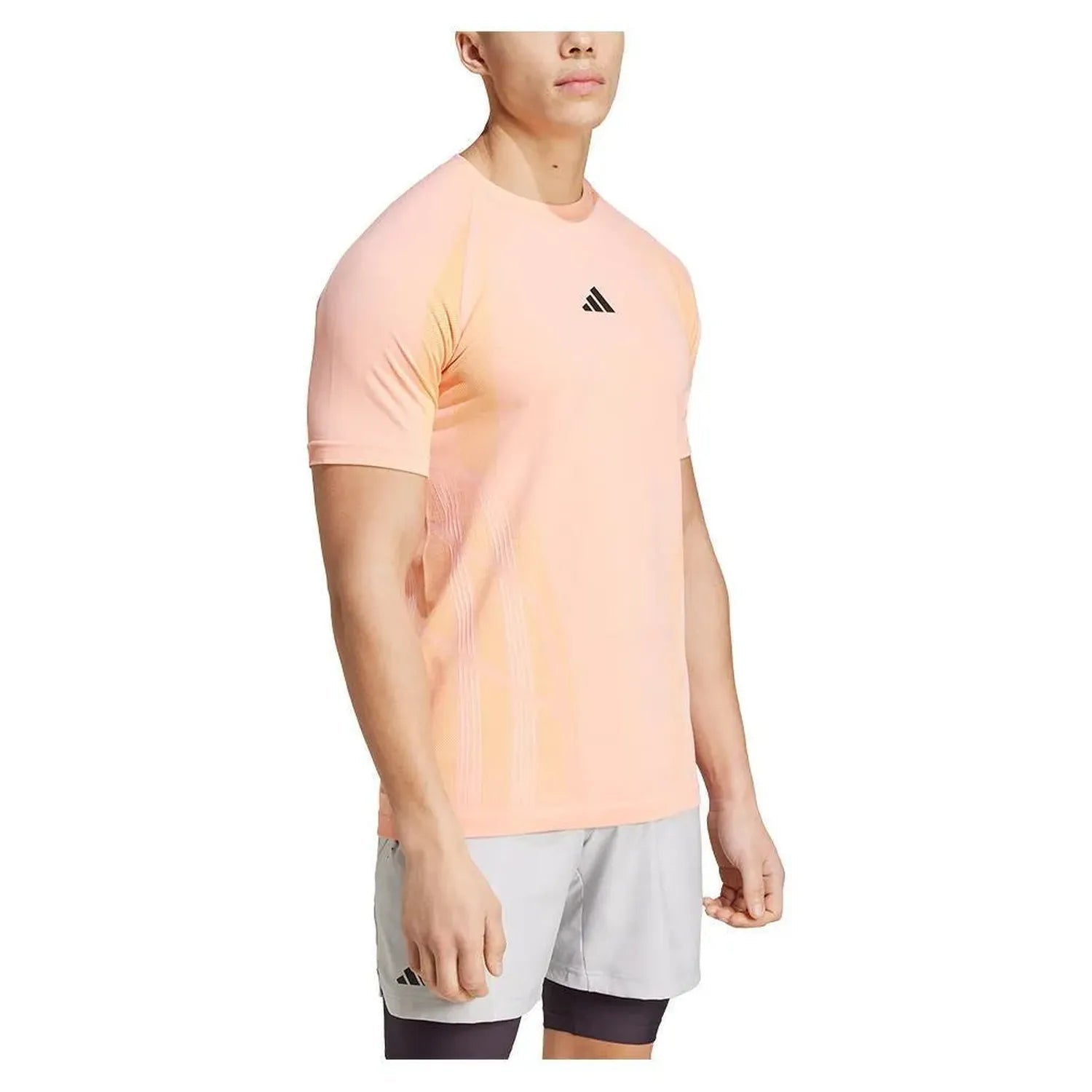 Mens Pro Seamless Tennis Top Semi Pink Spark and Pink SparkTienda Tennis