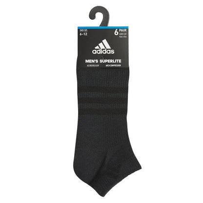 Men's Superlite 3.0 6 Pack Low Cut Tennis Socks Black and Night GreyTienda Tennis