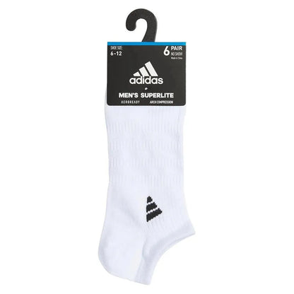 Men's Superlite 3.0 6 Pack No Show Tennis Socks White and BlackTienda Tennis