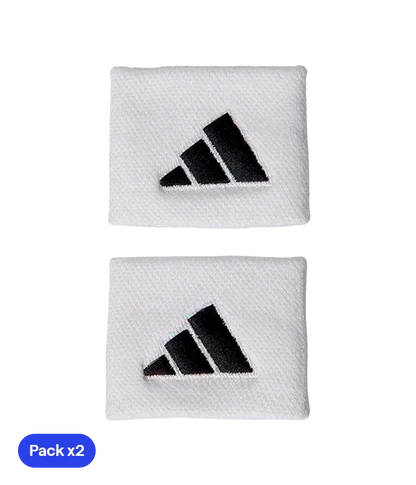 Wristband Cortas Adidas White Logo Grande (Pack x2)