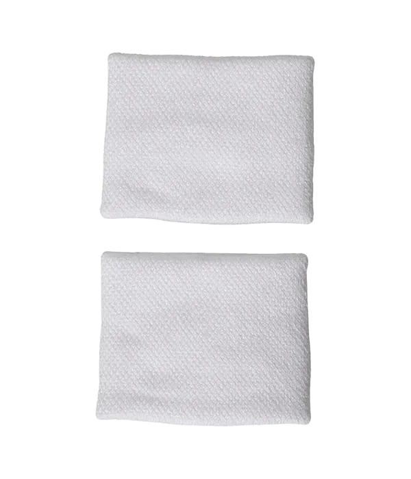 Wristband Cortas Adidas White Logo Grande (Pack x2)