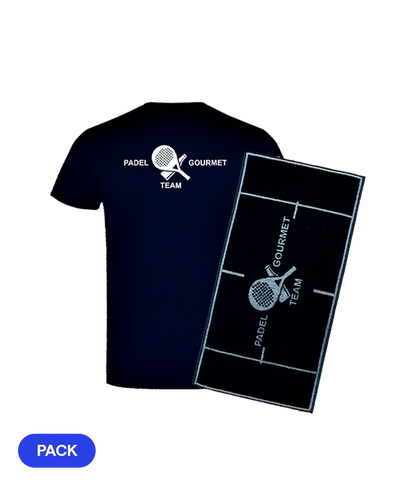 Pack Padel Team Gourmet: Camiseta Algodón Azul Marino + Toalla