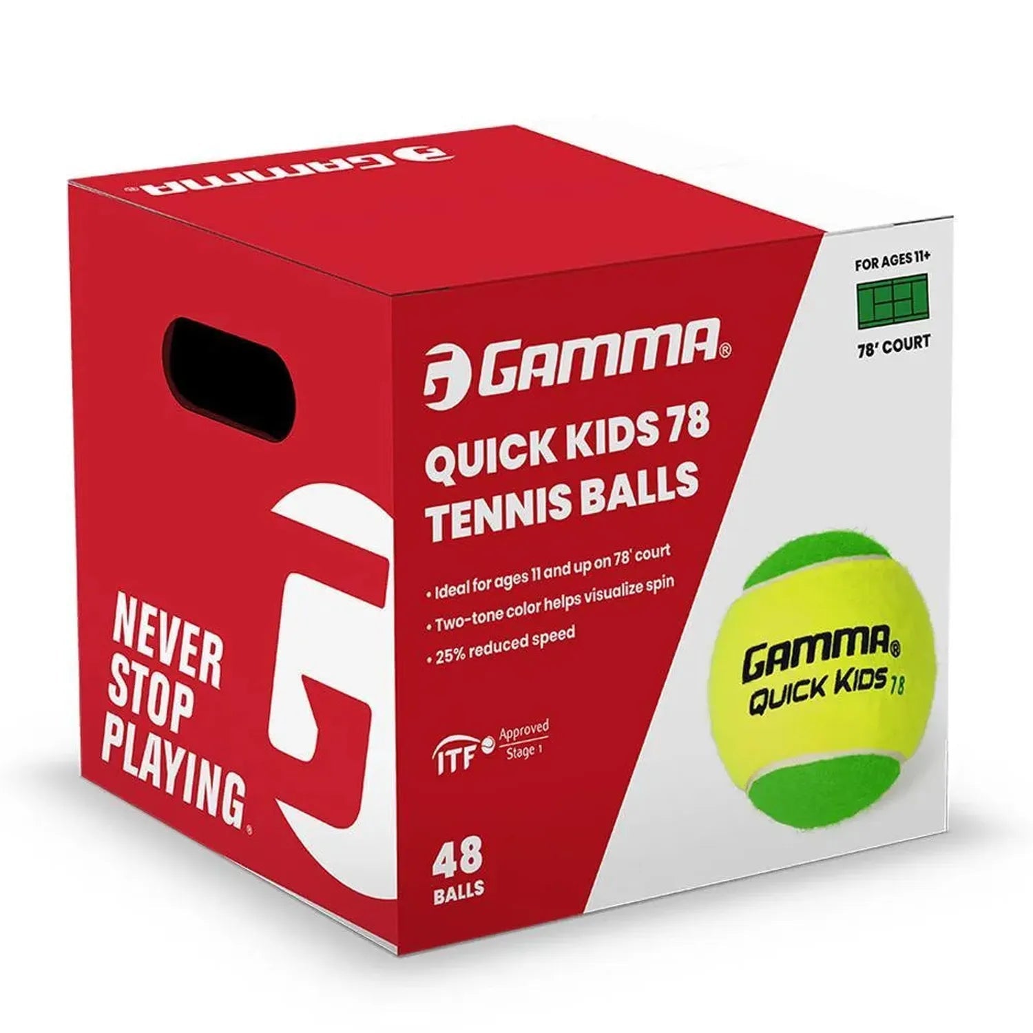 Quick Kids 78 Tennis Balls 48 per BoxTienda Tennis