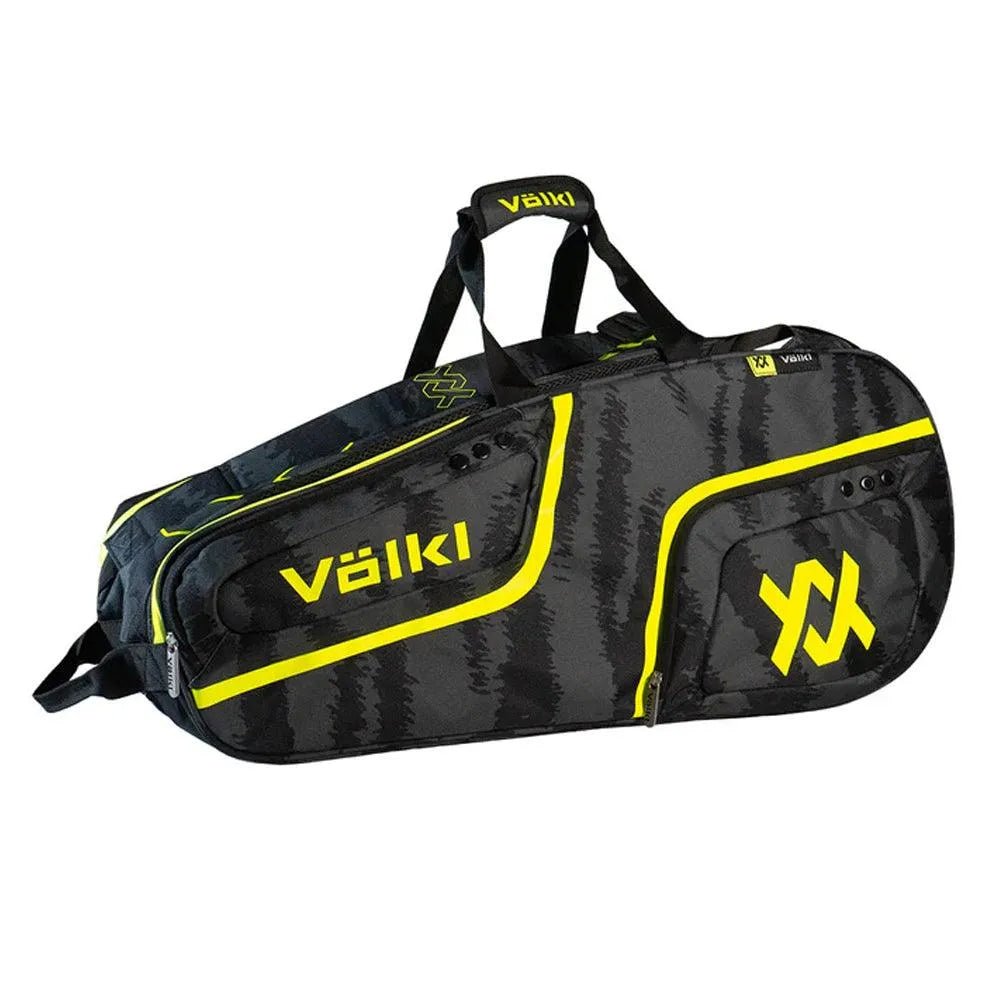 Tour Zebra 6 Pack Tennis Bag Black and Neon YellowTienda Tennis