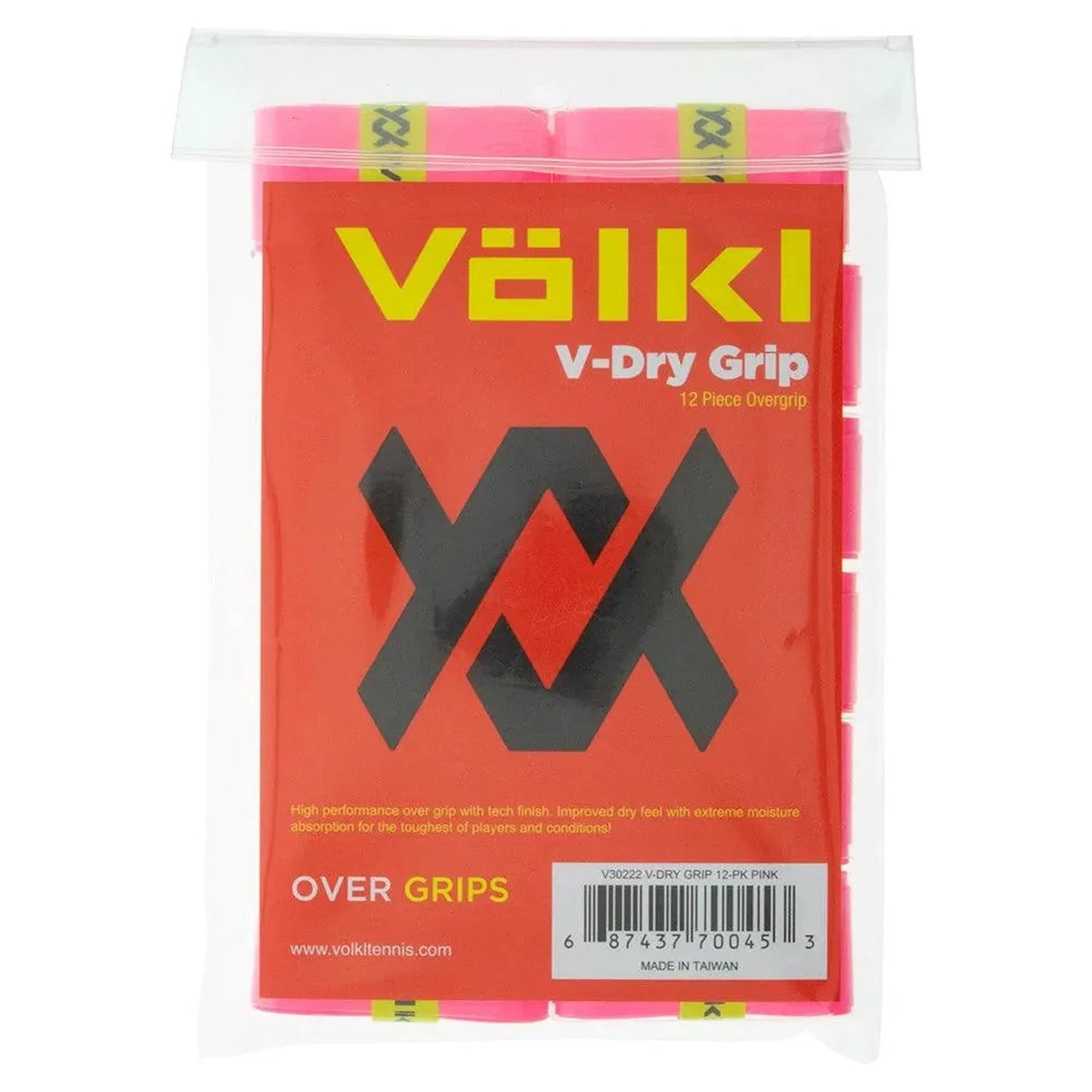 V - Dry Tennis Overgrip 12 Pack PinkTienda Tennis