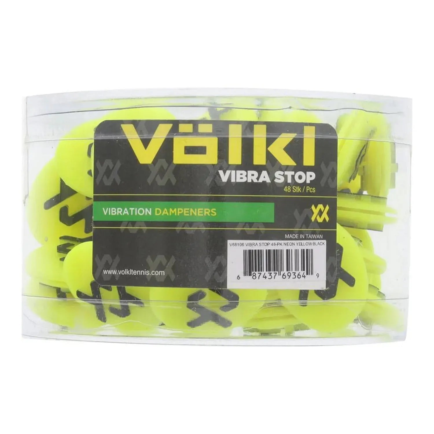 Vibrastops Tennis Dampeners 48 Piece Neon Yellow and BlackTienda Tennis