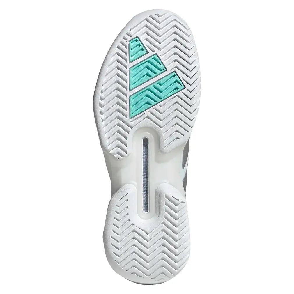 Women's adizero Ubersonic 5 Tennis Shoes Footwear White and Silver MetallicTienda Tennis