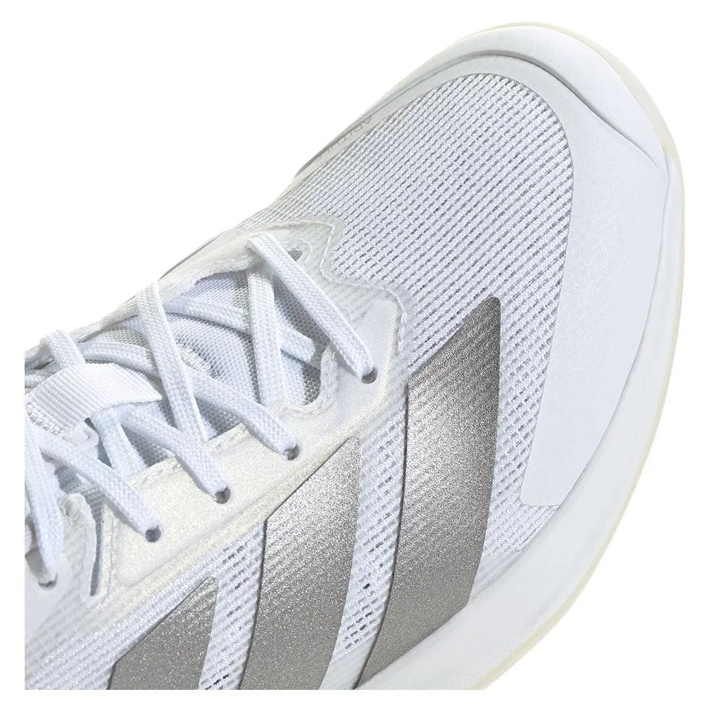 Women's Adizero Ubersonic 5 Tennis Shoes White and Silver MetallicTienda Tennis
