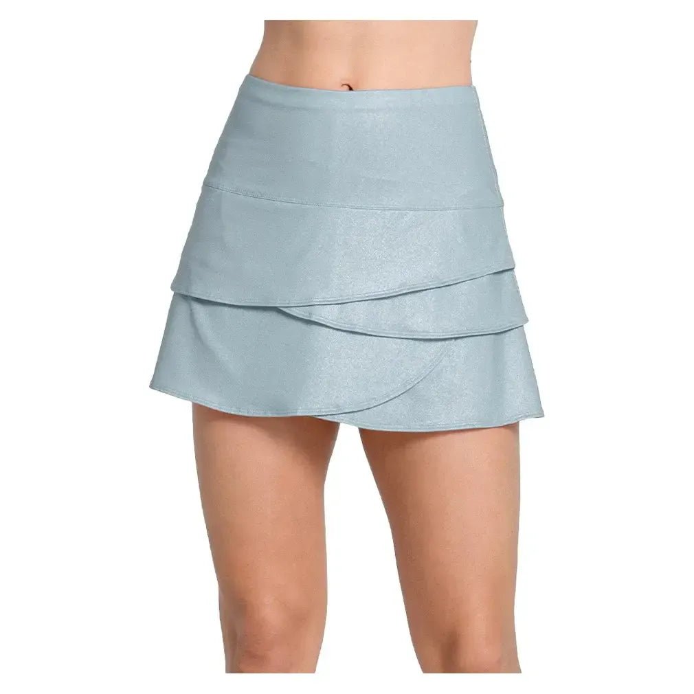 Women's All That Shimmers Scallop 14 Inch Tennis Skort Heather GreyTienda Tennis