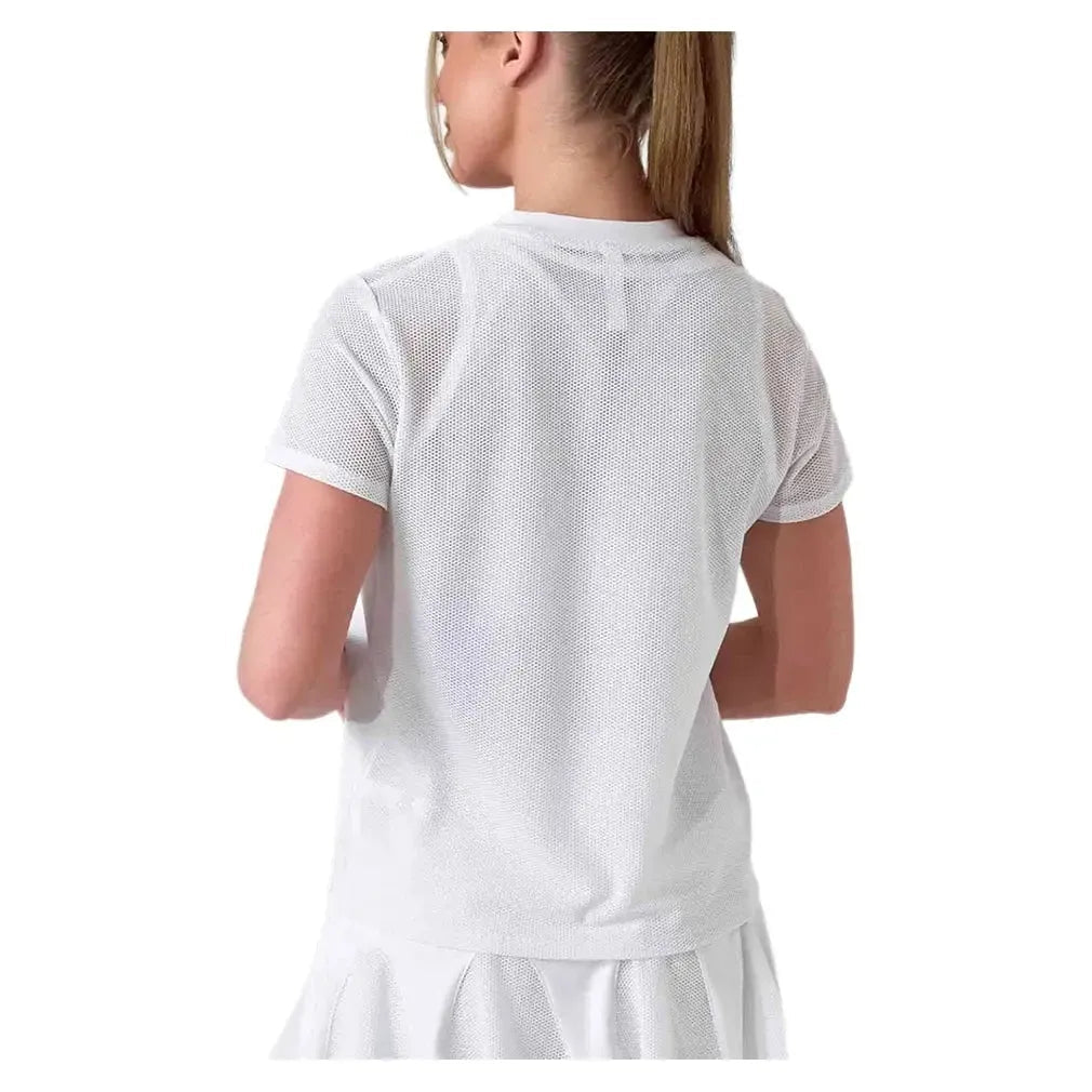 Women's Baila Short Sleeve Tennis Top WhiteTienda Tennis