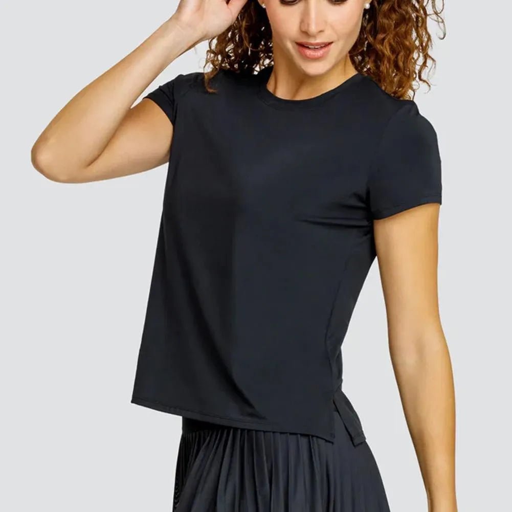 Women's Bijou Short Sleeve Tennis Top OnyxTienda Tennis
