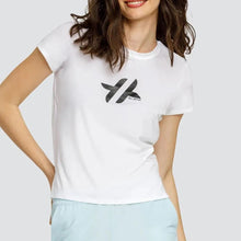 Women's Bijou Short Sleeve Tennis Top White with LogoTienda Tennis