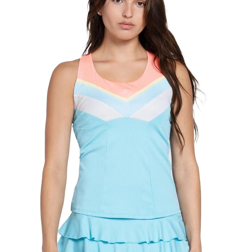 Women's Club Racerback Tennis Tank with Bra Cool BlueTienda Tennis