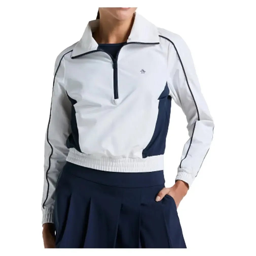 Women's Color Block 1/4 Zip Tennis Top Bright WhiteTienda Tennis