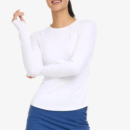 Women's Drawstring Long Sleeve Tennis CrewTienda Tennis