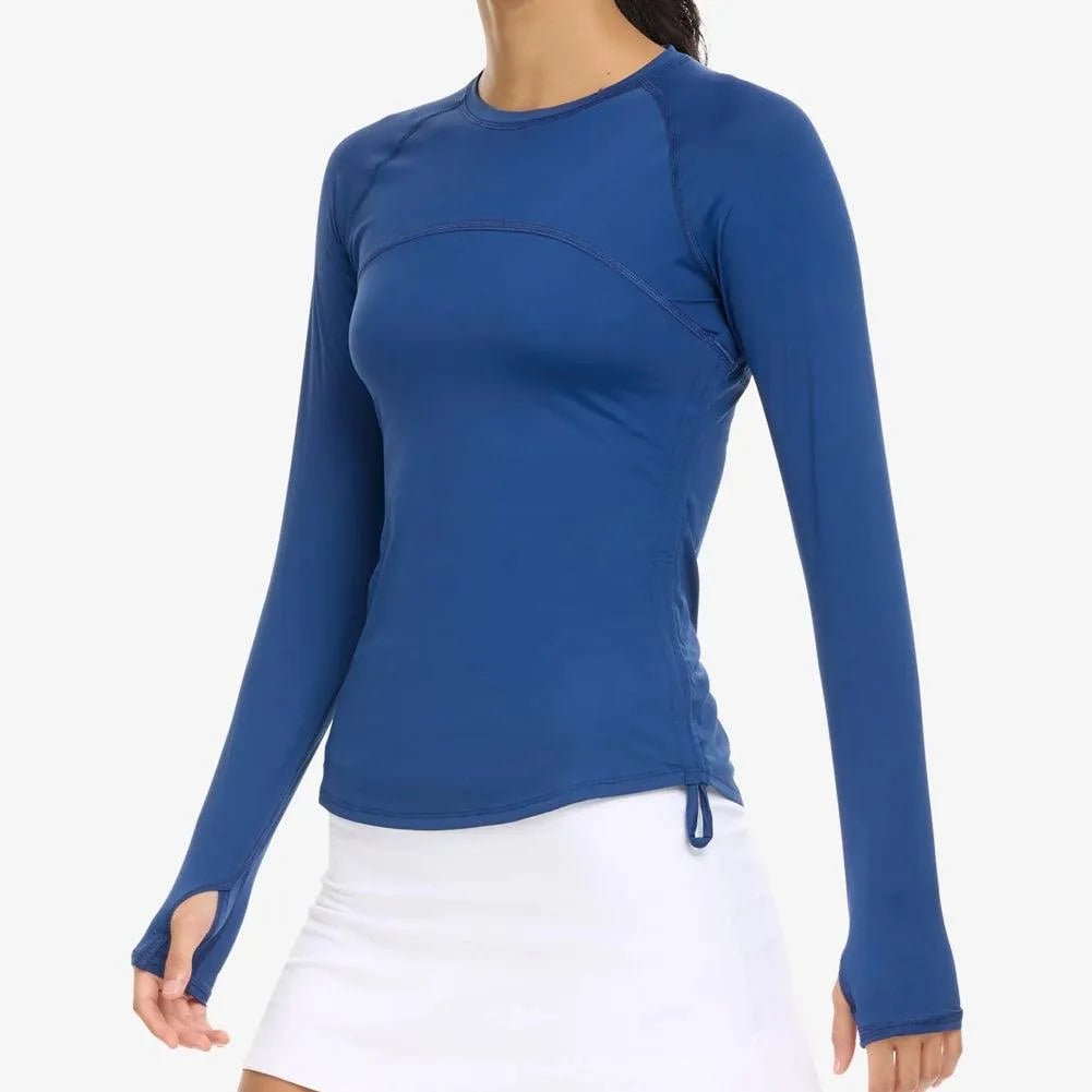 Women's Drawstring Long Sleeve Tennis CrewTienda Tennis
