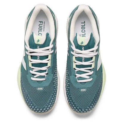 Women's FuelCell 996v6 B Width Tennis Shoes New Spruce and WhiteTienda Tennis